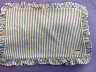 LE NAPPERON ORGANIC STRIPES RAYURES BLEU POUDRE/ Échantillon