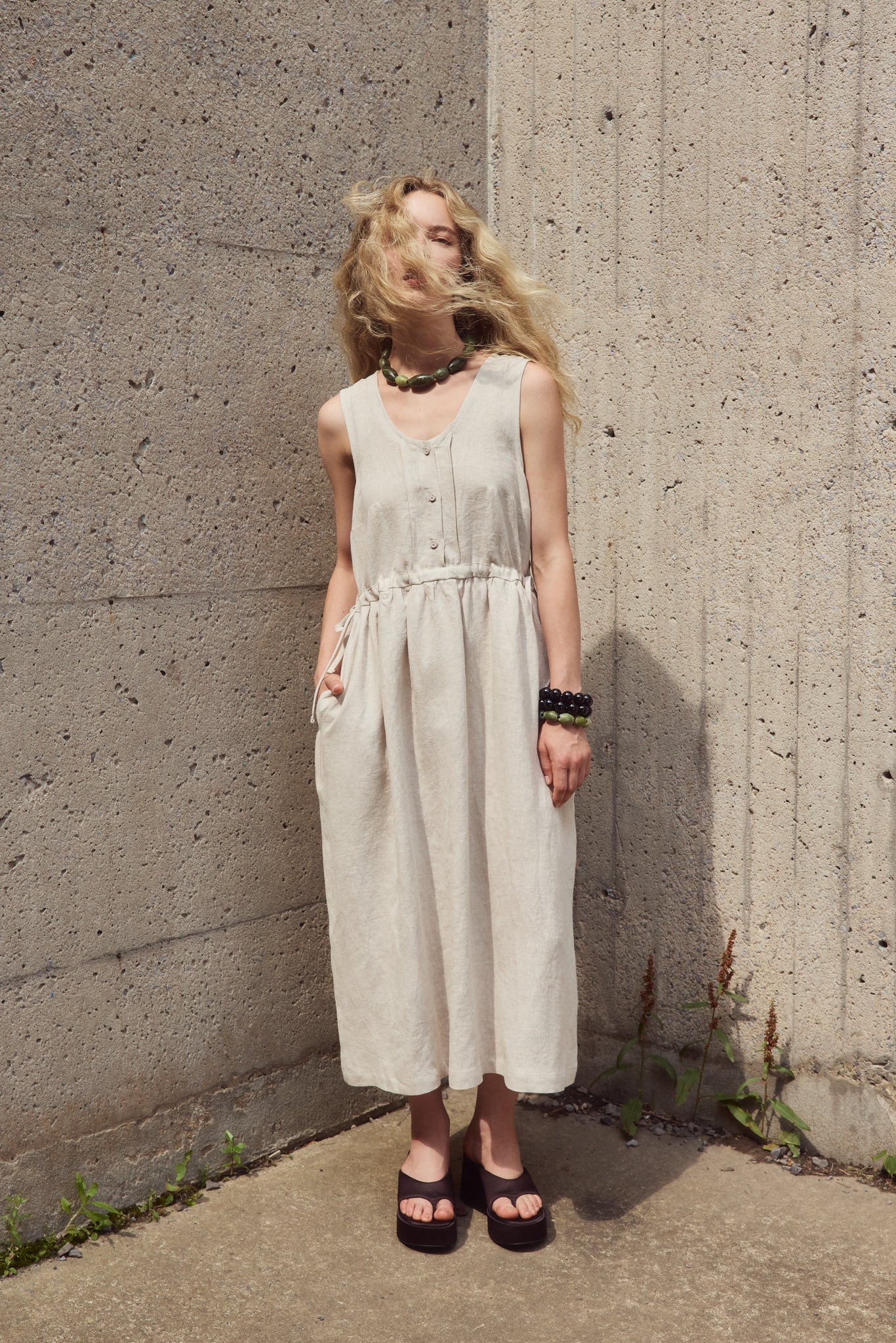 rollas eve linen dress Rollas Eve Linen Dress Salt Size Medium