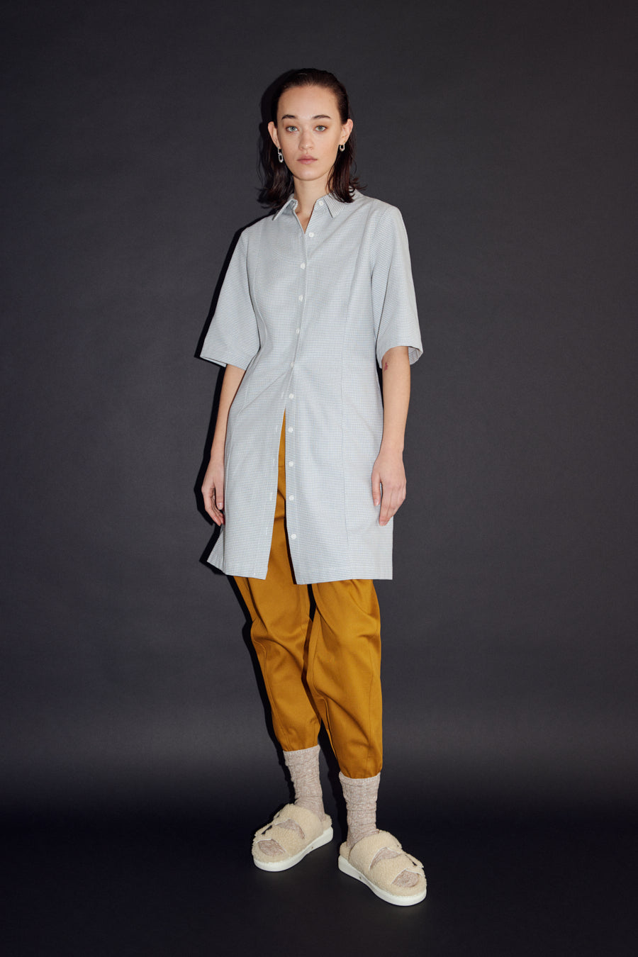 rufus dress shirts Shop Dark Green Woven Checked Design Relaxed Fit Overshirt Online